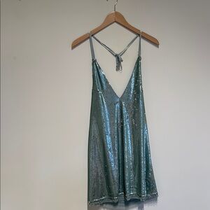 Sparkling Sequin Halter Dress